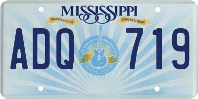 MS license plate ADQ719