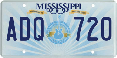 MS license plate ADQ720