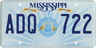 MS license plate ADQ722