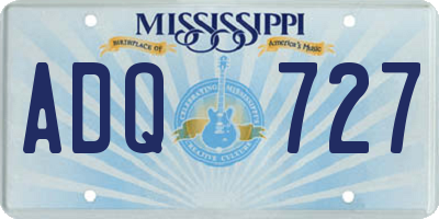 MS license plate ADQ727