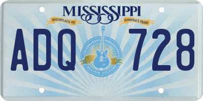 MS license plate ADQ728