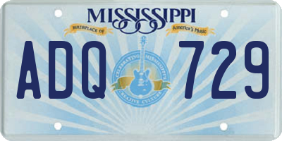 MS license plate ADQ729