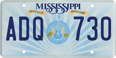 MS license plate ADQ730