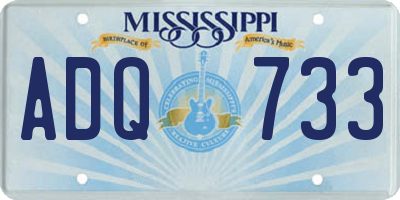 MS license plate ADQ733