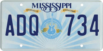 MS license plate ADQ734