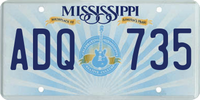 MS license plate ADQ735
