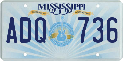 MS license plate ADQ736