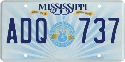 MS license plate ADQ737