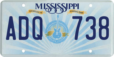 MS license plate ADQ738