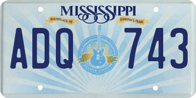 MS license plate ADQ743