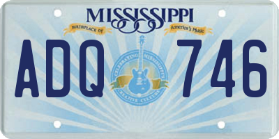 MS license plate ADQ746