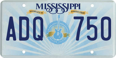 MS license plate ADQ750