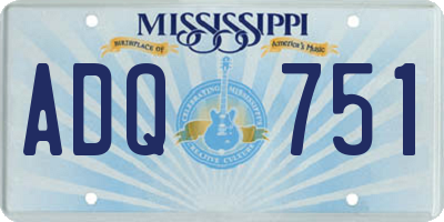 MS license plate ADQ751