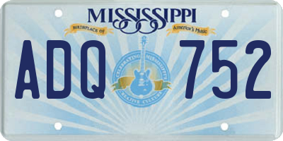 MS license plate ADQ752