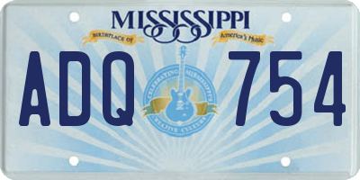 MS license plate ADQ754