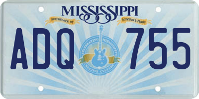 MS license plate ADQ755