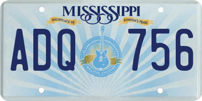 MS license plate ADQ756