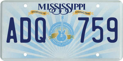 MS license plate ADQ759