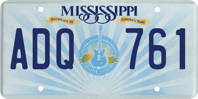 MS license plate ADQ761