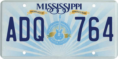 MS license plate ADQ764