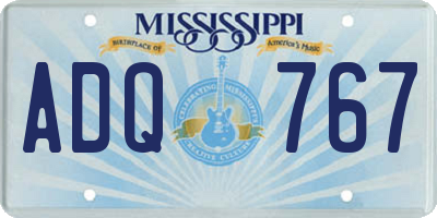 MS license plate ADQ767