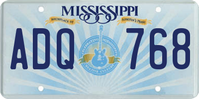 MS license plate ADQ768