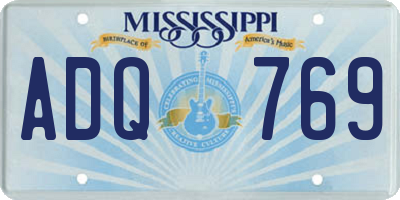 MS license plate ADQ769
