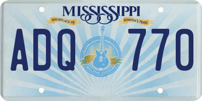 MS license plate ADQ770
