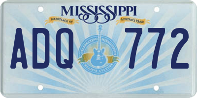 MS license plate ADQ772