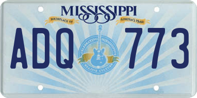 MS license plate ADQ773