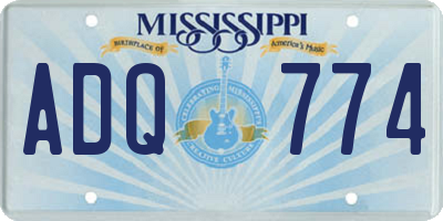 MS license plate ADQ774