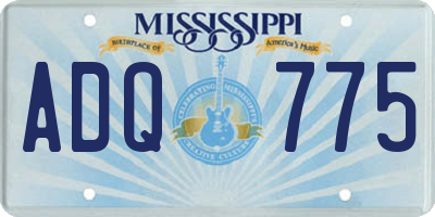 MS license plate ADQ775
