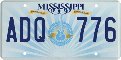MS license plate ADQ776