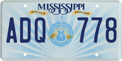 MS license plate ADQ778