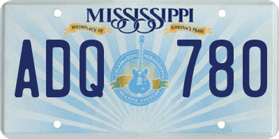 MS license plate ADQ780