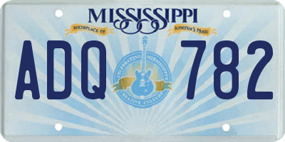 MS license plate ADQ782