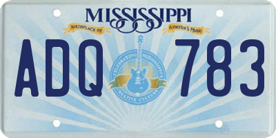 MS license plate ADQ783