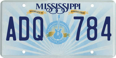 MS license plate ADQ784