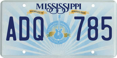 MS license plate ADQ785