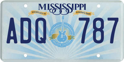 MS license plate ADQ787