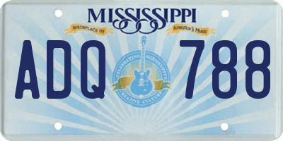 MS license plate ADQ788