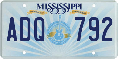 MS license plate ADQ792