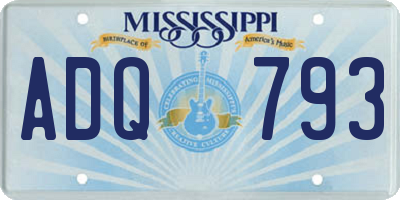 MS license plate ADQ793