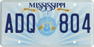 MS license plate ADQ804