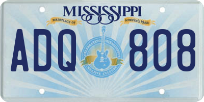 MS license plate ADQ808
