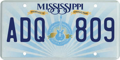 MS license plate ADQ809