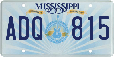 MS license plate ADQ815