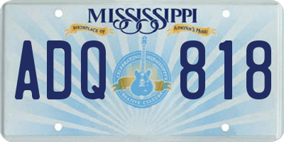 MS license plate ADQ818