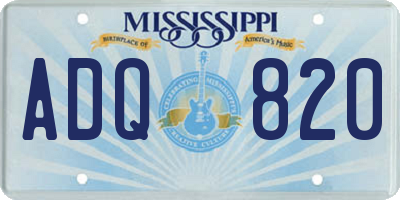 MS license plate ADQ820