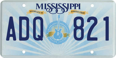 MS license plate ADQ821